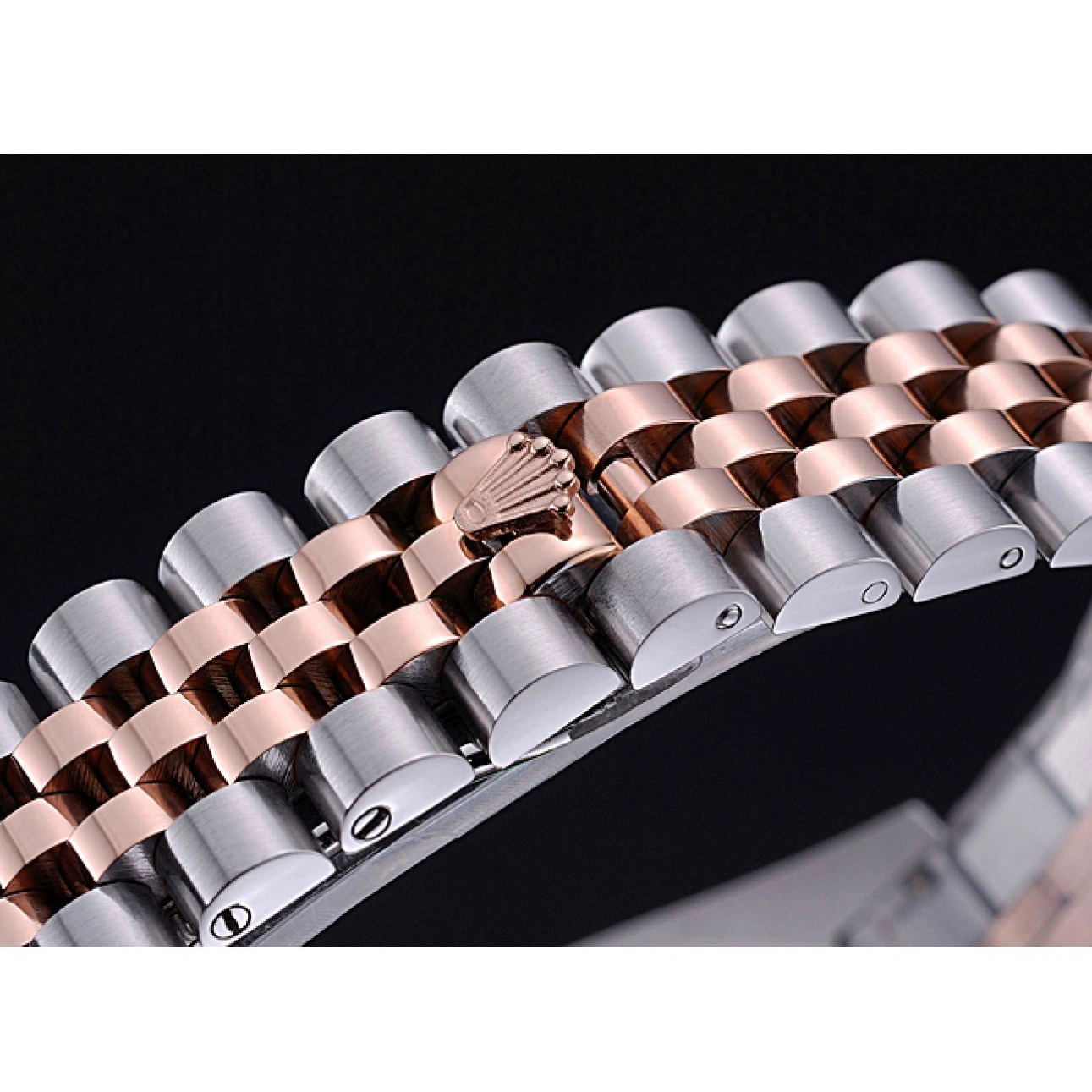 AAA replica watch Rolex Dial 622545 Black Gold and Bracelet Steel DateJust Stainless 1025